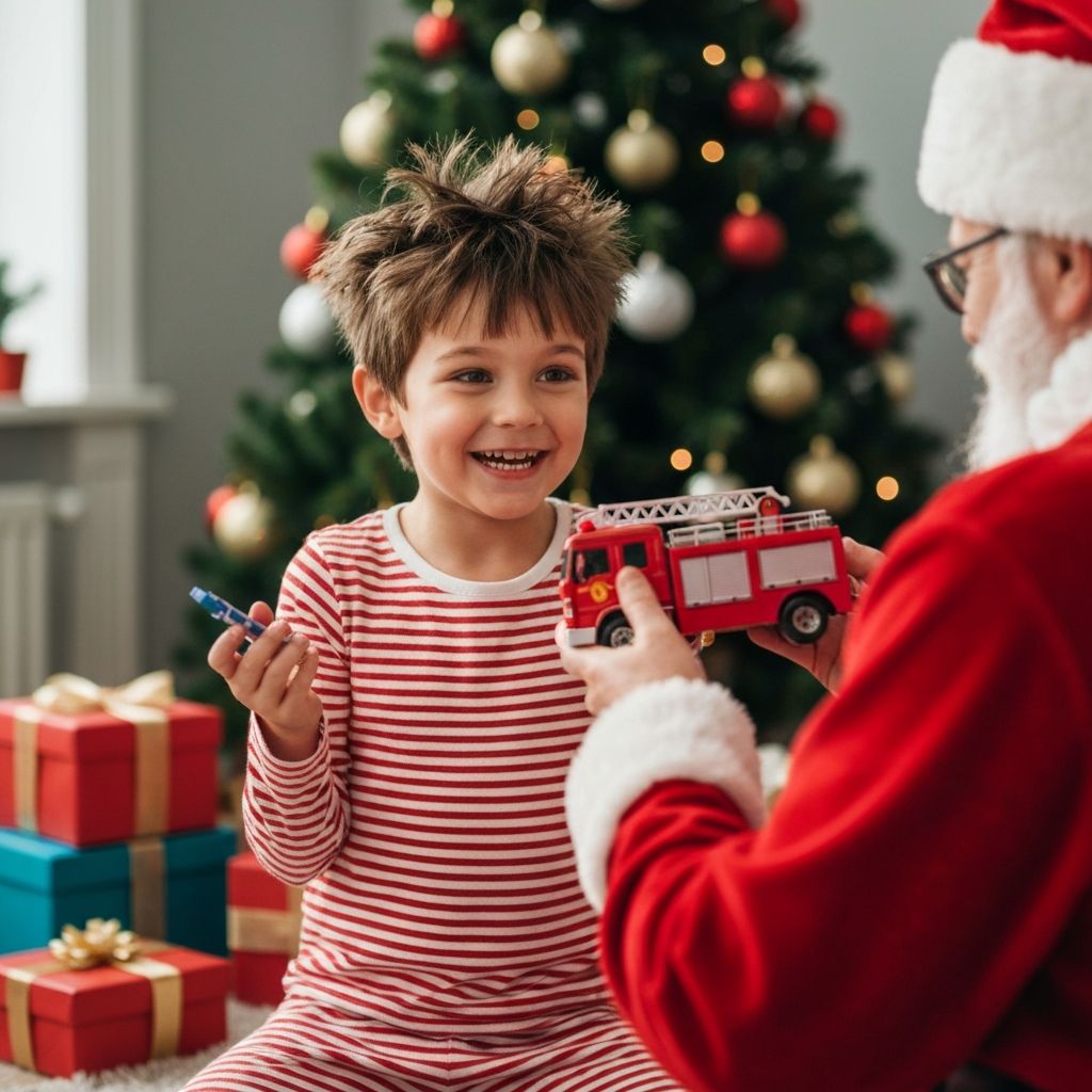 Criança recebendo presente